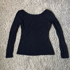 Charlotte Russe Sheer Black Long Sleeve Top